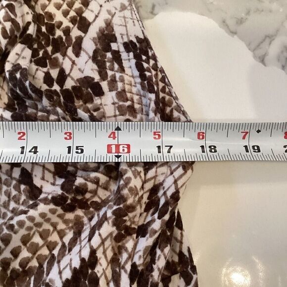 Chico’s Womens Animal Print Shift Dress Sz 2 Stretch Brown - Picture 8 of 9